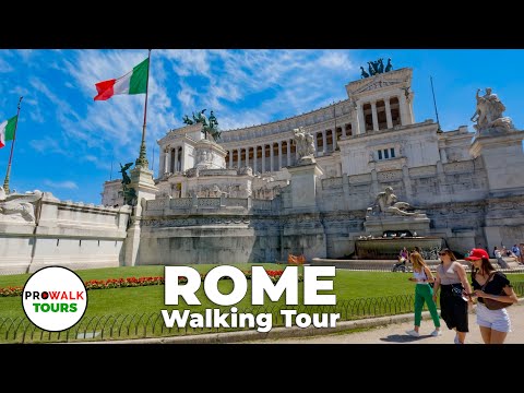 Видео: Пешая экскурсия по Риму, Италия - 4K60fps с субтитрами - Prowalk Tours
