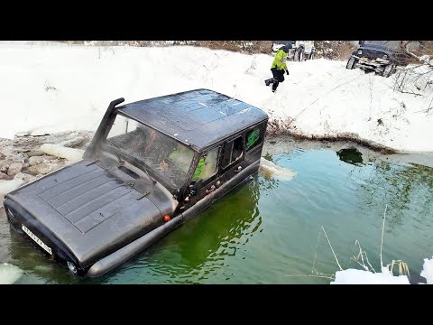 Видео: Зимний штурм ручья! Тест резины MAXXIS TREPADOR и MUDZILLA по снегу! Провалились под лёд.