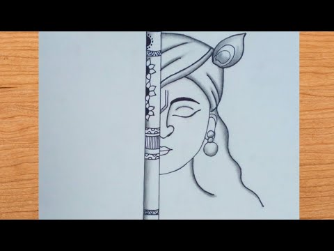Видео: Как нарисовать Кришну в пол-лица, простой рисунок для начинающих | рисунок Кришны Легко | рисунок...