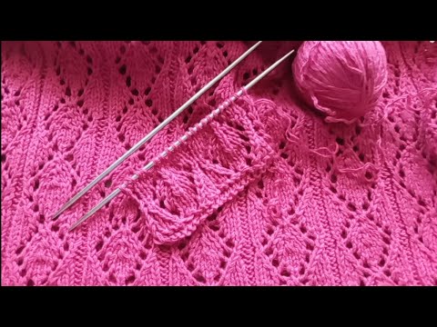 Видео: МК.Легкий, но очень красивый ажурный узор спицами.