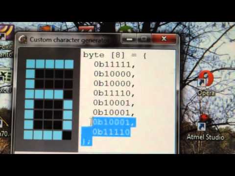 Видео: LCD 1602B - русские буквы