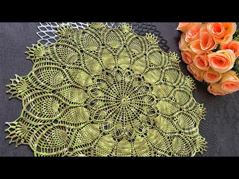 Видео: Салфетка крючком, Виктория, часть 2 из 3 (18-28 ряд)