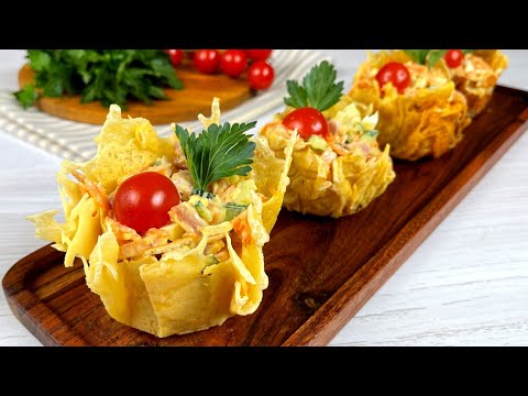 Видео: САЛАТ,который съедается вместе с тарелкой! Гости будут в восторге от этого салата!