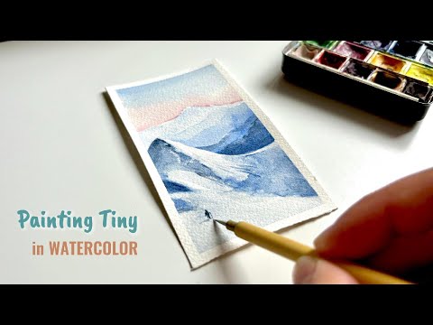 Видео: Рисуем маленькую заснеженную гору | Целительный акварельный момент вместе