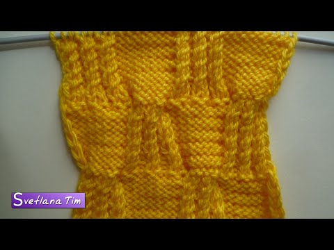 Видео: Объемные УЗОРЫ СПИЦАМИ - ВЯЗАНИЕ СПИЦАМИ. Шахматный Узор "Columnas" для вязания Пледа № 249