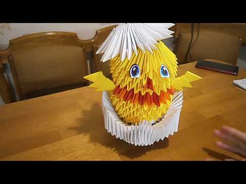 Видео: Цыпленок в Скорлупе из Оригами Модулей