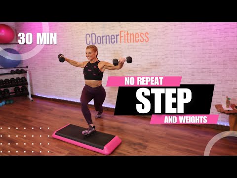 Видео: 30-минутная тренировка на степпере и силе: тренировка без повторений с отягощениями