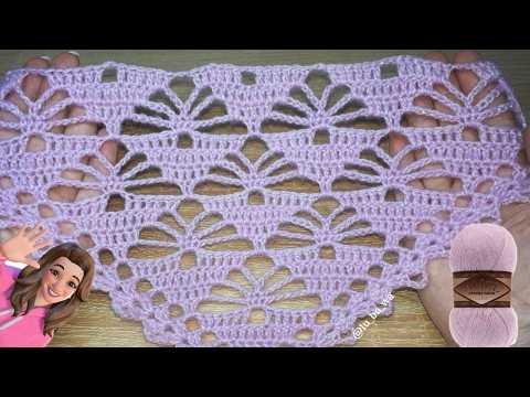 Видео: Шаль -  крючком из Alize Angora Gold Simli.  Мастер-класс для начинающих.