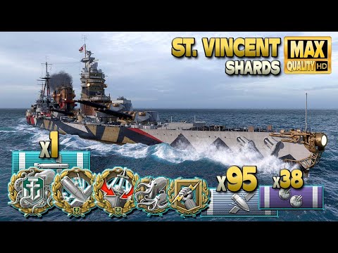 Видео: Линкор Сент-Винсент: медленный старт, яростный финал - World of Warships