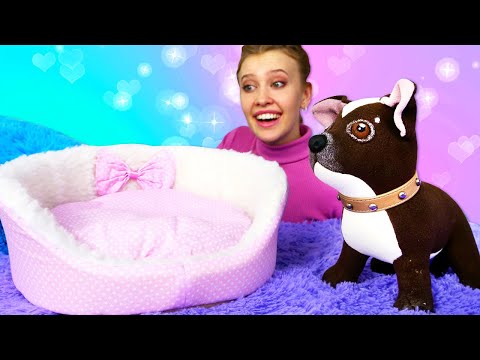 Видео: Детское видео онлайн - Собачка Шоколадка и новая Кроватка! - Видео игры Как мама для игрушки.