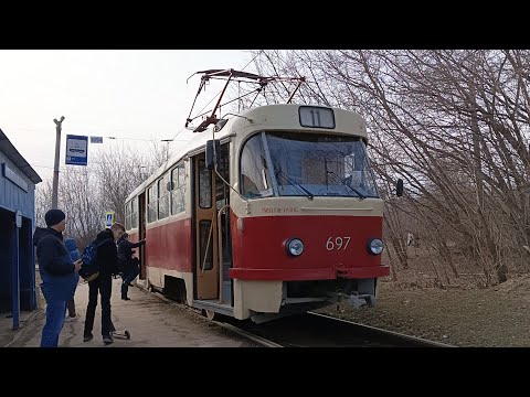 Видео: трамвай Tatra T3SU № 697 маршрут 11