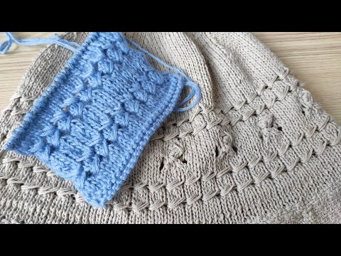 Видео: Узор МЕРЕЖКА спицами  / узор из вытянутых петель спицами/ openwork stitching pattern knitting