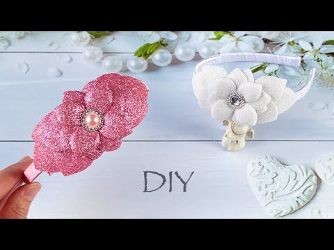 Видео: Ободок из Глиттерного фоамирана За 15 минут Diy Glitter Eva Foam Sheets Headband