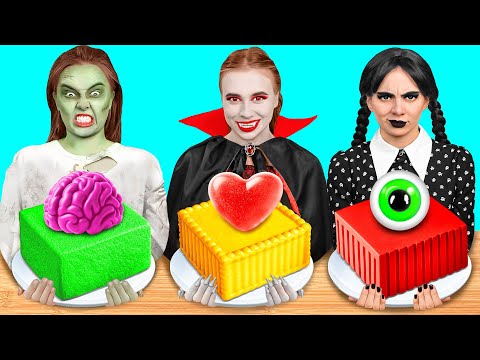 Видео: Кулинарный Челлендж: Уэнсдей vs Вампир vs Зомби | Съедобная Битва от Fun Fun Challenge