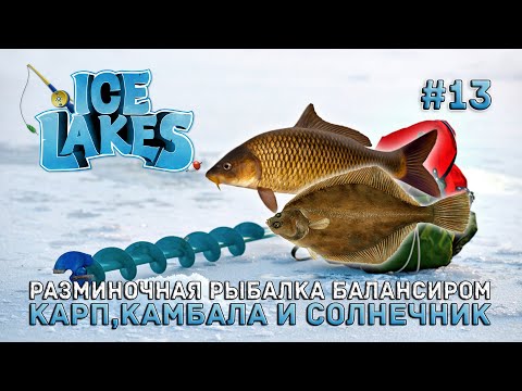 Видео: Разминочная рыбалка балансиром. Карп, Камбала и Солнечник - Ice Lakes #13
