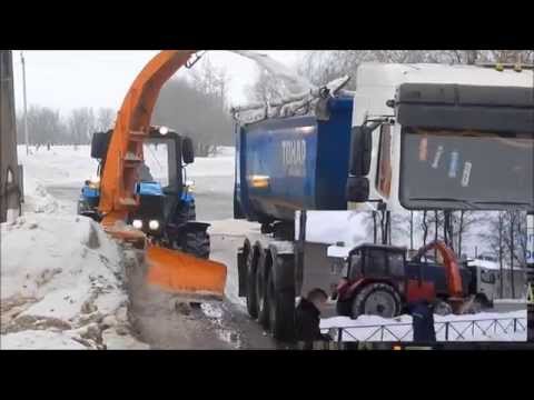 Видео: погрузка и вывоз снега МТЗ 1221