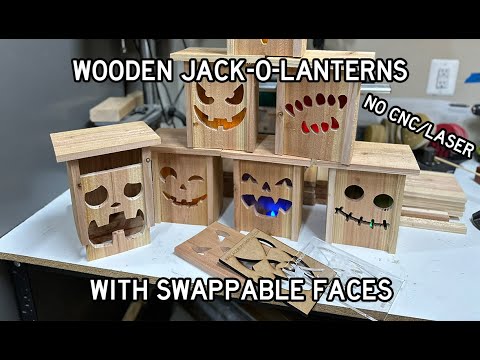 Видео: Сделайте тыквенные фонари со сменными лицами без использования ЧПУ или лазерного гравера | Хэллоу...