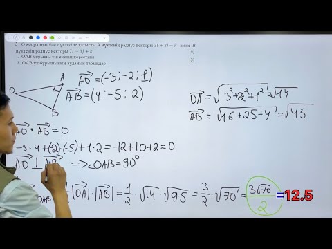 Видео: Векторлық геометрияға есептер шығару 3-есеп