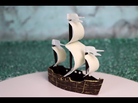 Видео: Корабль из шоколада / Шоколадный декор для торта