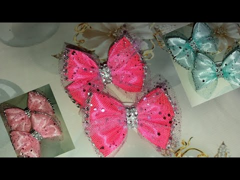 Видео: #Очень красивые бантики с фатином//Бантики с атласной ленты 2.5//
