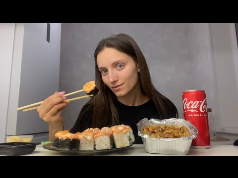 Видео: MUKBANG | Жаренный рис с гребешком | Роллы