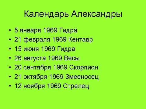 Видео: Календарь планеты Александра