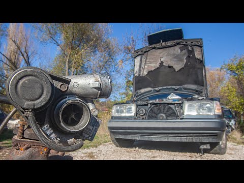 Видео: Турбо от БМВ на Мерцедес W124 200Е. Двигателя се запалил.