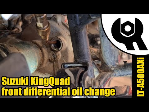 Видео: Suzuki Kingquad - замена масла в переднем дифференциале #1874