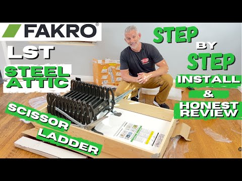 Видео: Стальная чердачная ножничная лестница Fakro LST | Установка и полный обзор | Компактный и стильны...