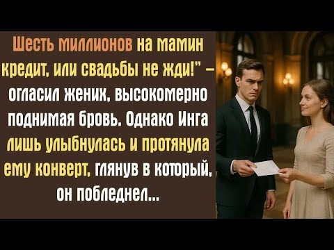 Видео: Шесть миллионов на мамин кредит, или свадьбы не жди!” – огласил жених, высокомерно поднимая бровь.