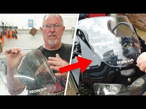 Видео: Ремонт поцарапанного лобового стекла мотоцикла | Как удалить царапины на ветровом стекле мотоцикл...