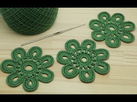 Видео: Вязание ЦВЕТКА крючком видео урок  - Crochet flower pattern