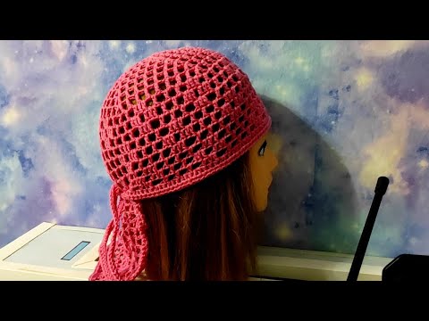 Видео: Ажурная БАНДАНА крючком. Бандана для начинающих.
