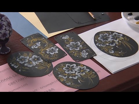 Видео: Мастер класс Сергеевой С. В.  Белый цветок "Санкт-Петербургская роспись"