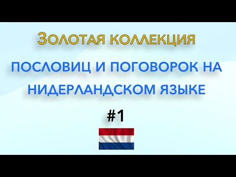 Видео: Золотая коллекция пословиц и поговорок на нидерландском языке.