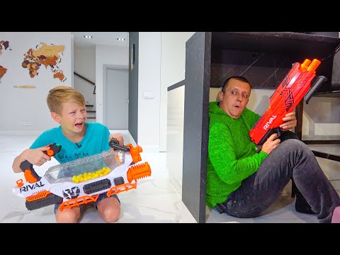 Видео: Папа vs Саша. Новый Нерф.