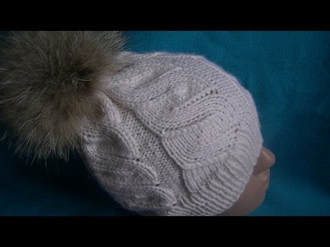 Видео: Вязание шапки  узором ложная коса.Knitting hats false braid pattern