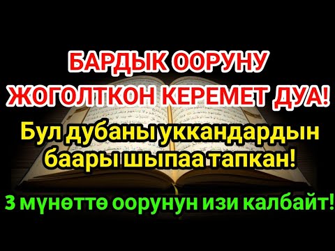 Видео: Бардык Ооруну Айыктырган Дуба! Пайгамбардын Шыпаасы!