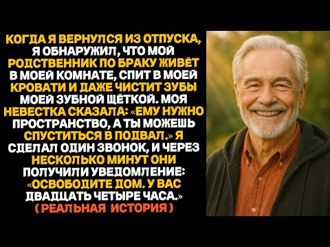 Видео: Моя невестка переселила отца в мою комнату и сказала: Спускайся в подвал! тогда я сделал один звонок