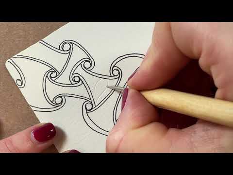 Видео: Пакет проектов Zentangle № 16 — 12 дней Zentangle 2021 — День 3
