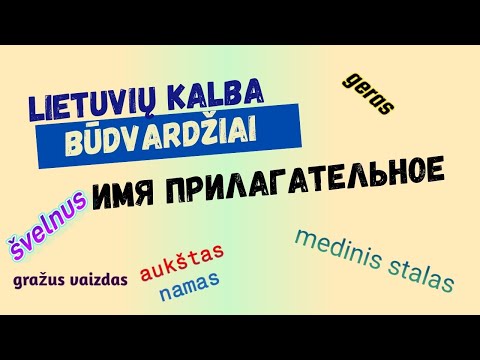 Видео: Литовский язык. Būdvardžiai. Имя прилагательное. Примеры употребления