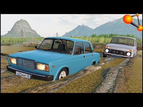 Видео: КТО ПРОЕДЕТ БОЛОТО! Застряли ВСЕ! - BeamNg Drive
