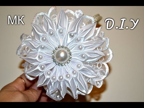 Видео: Ободок канзаши МК/Праздничный ободок/Kanzashi Headband/Tutorial/D.I.Y