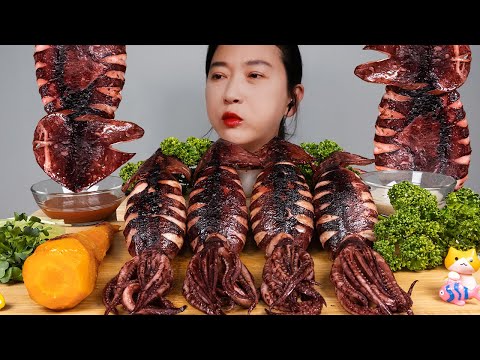 Видео: асмр Корейская КАЛЬМАРЫ НА ГРИЛЕ мукбанг звуки еды