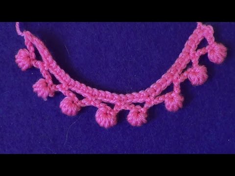 Видео: Кайма с шишечками - Edging  with Bobble