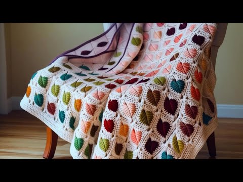 Видео: Простой яркий мотив крючком из остатков пряжи, который стоит связать! вязание крючком