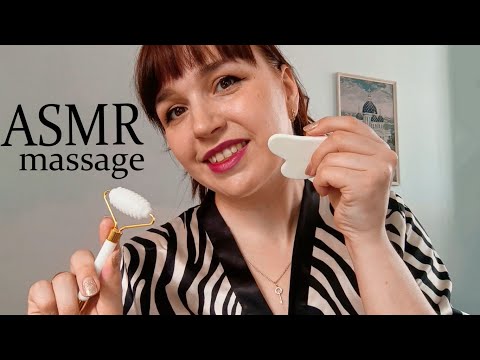 Видео: АСМР🌼 Массаж лица, плеч и шеи Гуаша 💤с маслом💤 ASMR Face  massage GuaSha