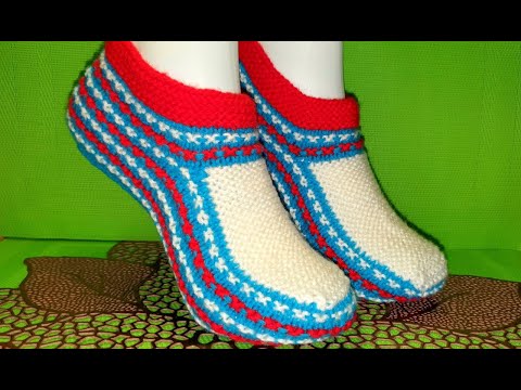 Видео: #414 ПРОСТЫЕ И УДОБНЫЕ ТАПОЧКИ,СВЯЗАННЫЕ СВЕРХУ. МАСТЕР КЛАСС