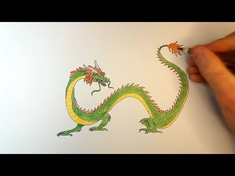 Видео: Как нарисовать Дракона