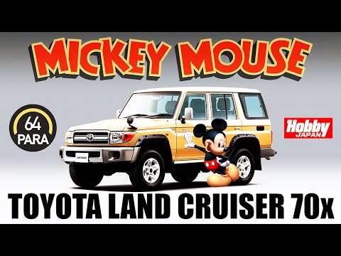 Видео: Mickey Mouse - Toyota Land Cruiser 70-й серии в масштабе 1/64 от компаний Para64 и Hobby Japan